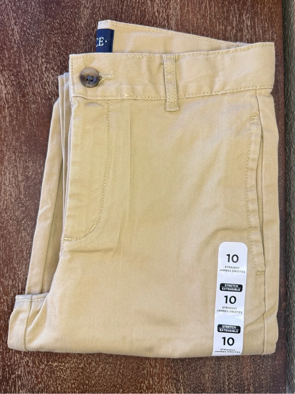 Boys Straight Stretch Uniform Pants in Khaki — The Children’s Place, Size 10